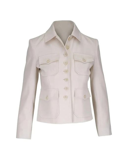 Nili Lotan Natural Jamison Jacket 4 Pockets Ecru