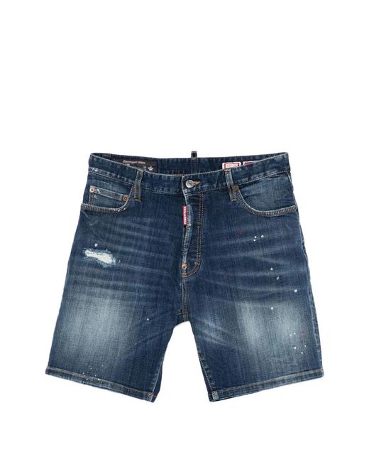 DSquared² Blue Distressed Shorts for men