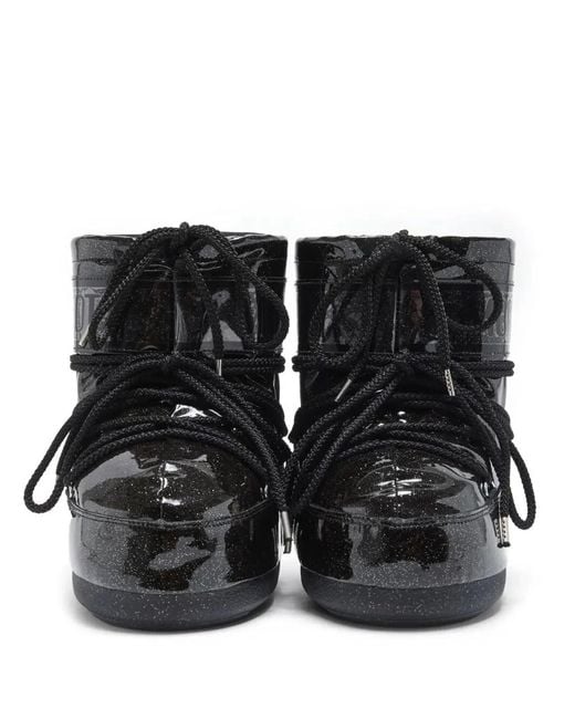 Moon Boot Black "Icon" Low Glitter Boot