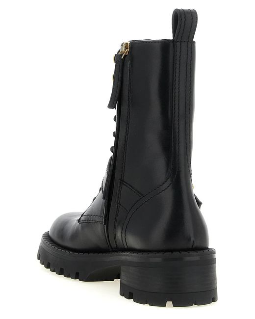 Versace Black Ankle Boots With Buckle
