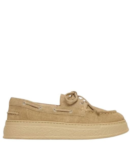 Agl Attilio Giusti Leombruni Natural Neutrals Lace-Up Fastening Fla