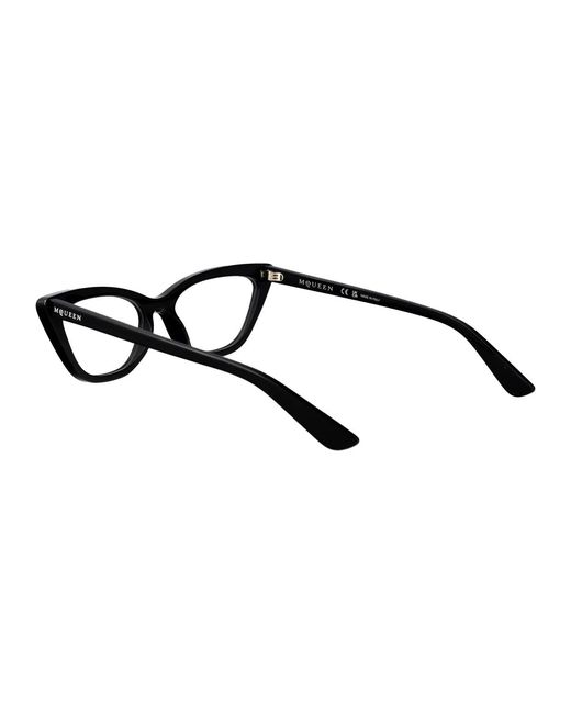 McQueen Black Transparent Acetate Glasses