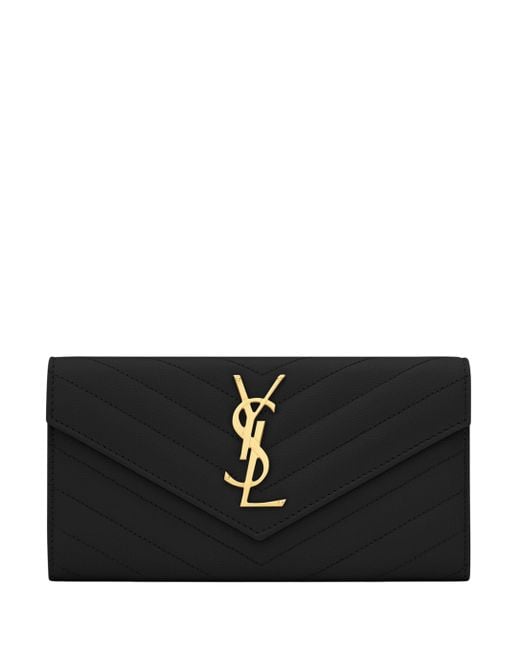 Saint Laurent Black Monogram Large Wallet