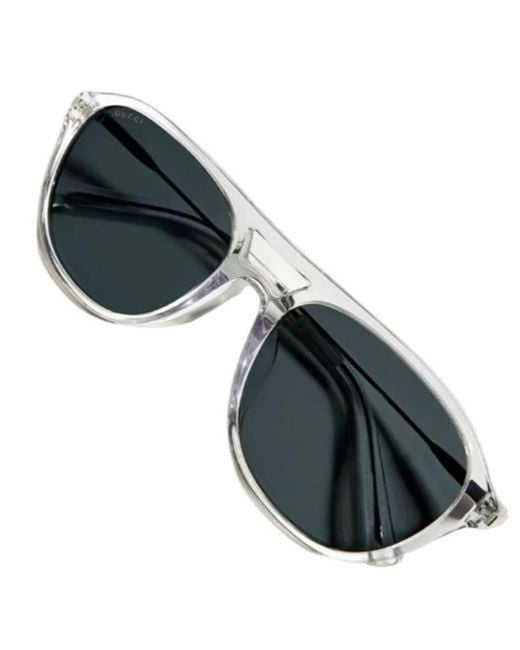 Gucci White Clear Frame Retro Sunglasses