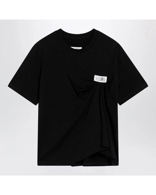 MM6 by Maison Margiela Black Cotton T-Shirt