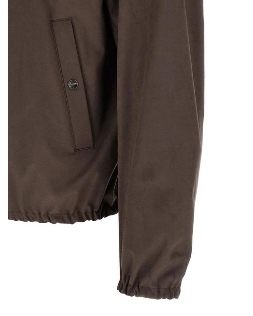 Herno Brown Suede Effect Jacket for men