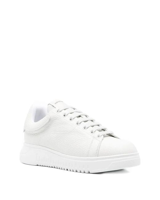 Emporio Armani White Leather Sneakers for men