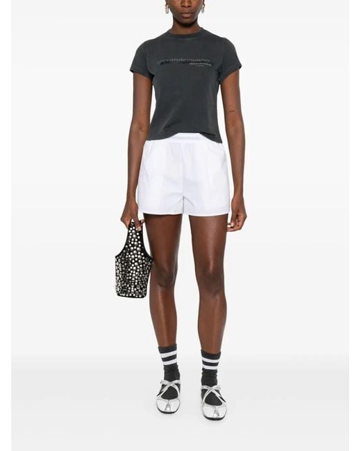 Alexander Wang Black Shrunken Logo Tee