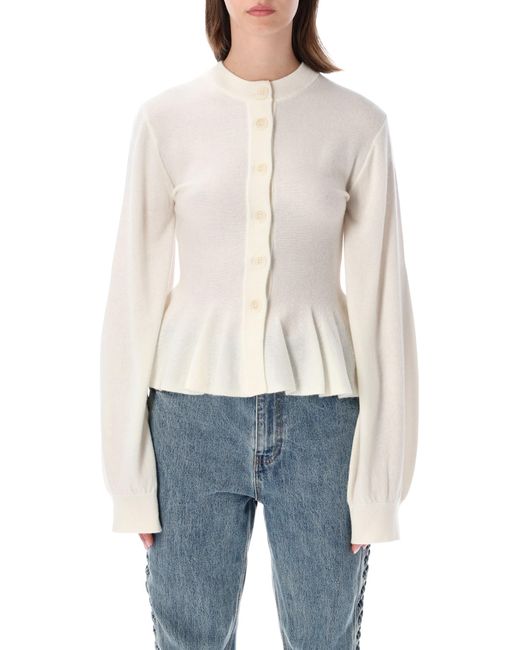 ROTATE BIRGER CHRISTENSEN Blue Rotate Sculptured Knit Cardigan