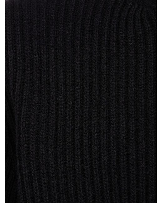 MM6 by Maison Margiela Black Ribbed Knit Jacket for men