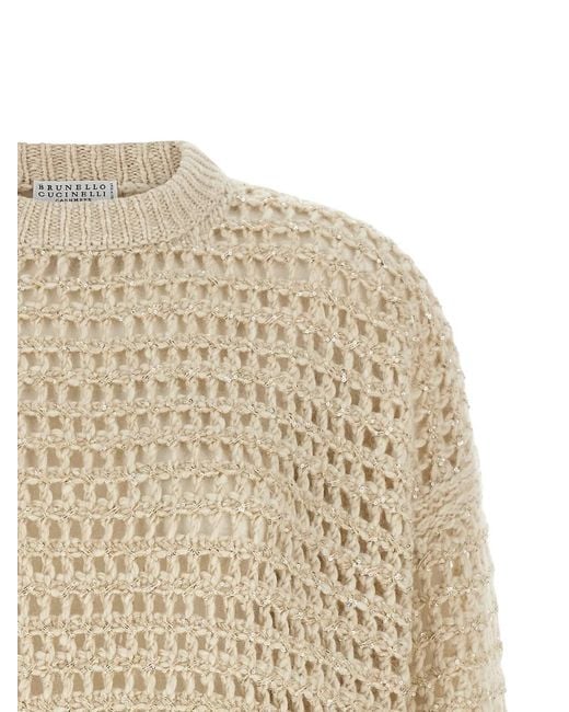 Brunello Cucinelli Natural 'Dazzling Braids' Sweater