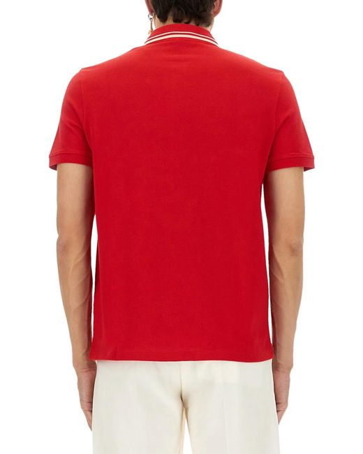 Valentino Red Cotton Polo Shirts for men