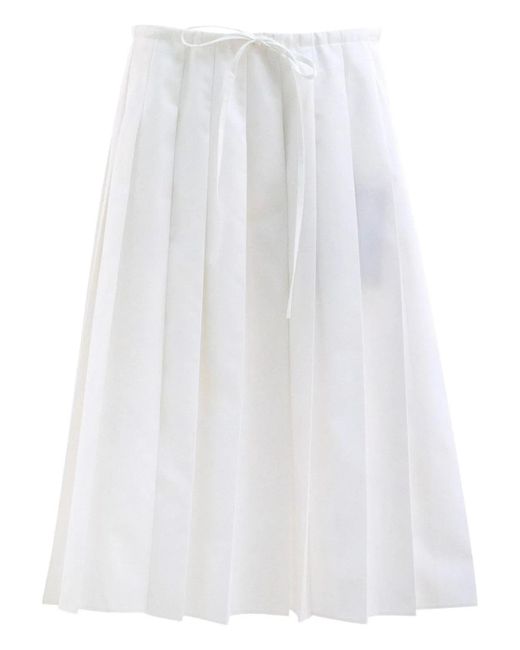 Prada White Cotton Polyester Skirt