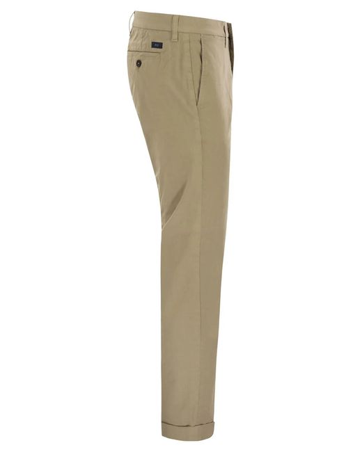 Fay Natural Stretch Gabardine Slim Trousers for men