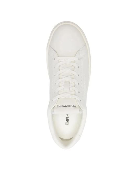 Emporio Armani White Leather Sneakers for men