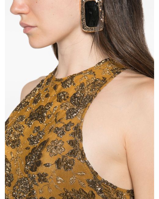 Saint Laurent Metallic Brocade Mini Dress