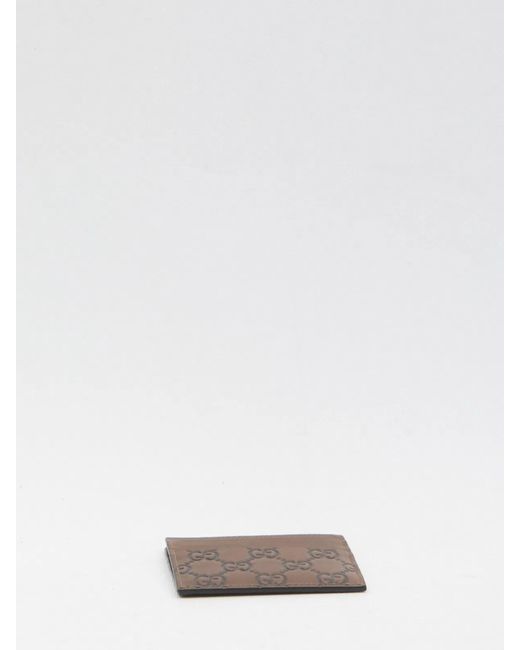 Gucci Brown Gg Emblem Card Holder for men