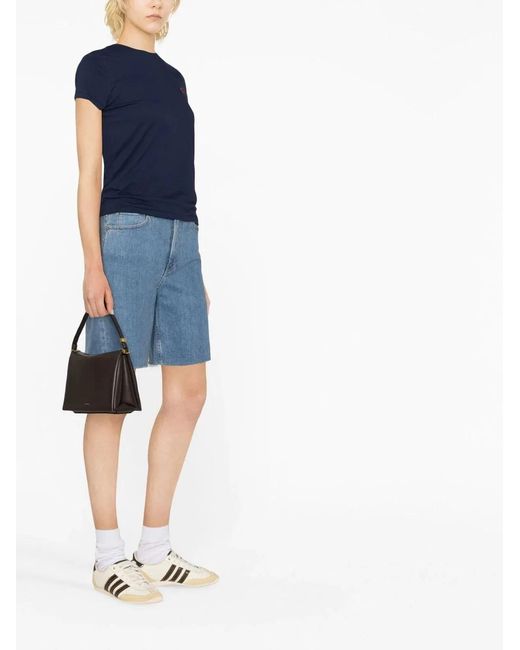 Polo Ralph Lauren Blue Crew Neck T-Shirt With Horse
