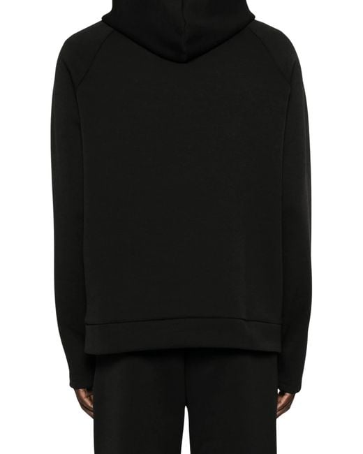 Calvin Klein Black Logo-Print Raglan-Sleeve Hoodie for men