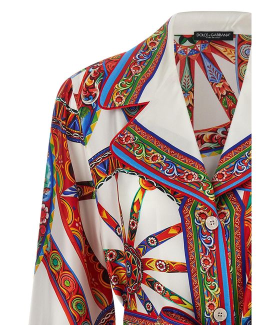 Dolce & Gabbana Red Silk Blouse
