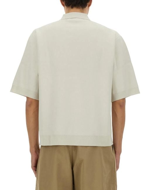 Studio Nicholson White Knitted Polo for men