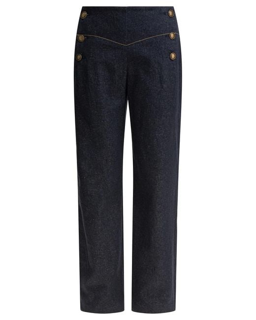 Ines De La Fressange Paris Blue Viscose Trousers