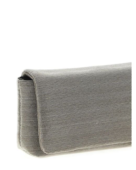 Brunello Cucinelli Gray 'Monile' Crossbody Bag