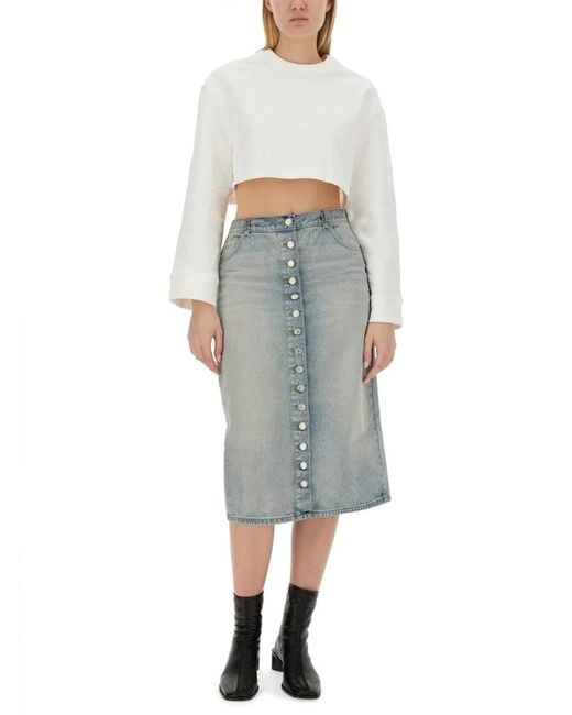 Courreges White Courregès Cropped Sweatshirt