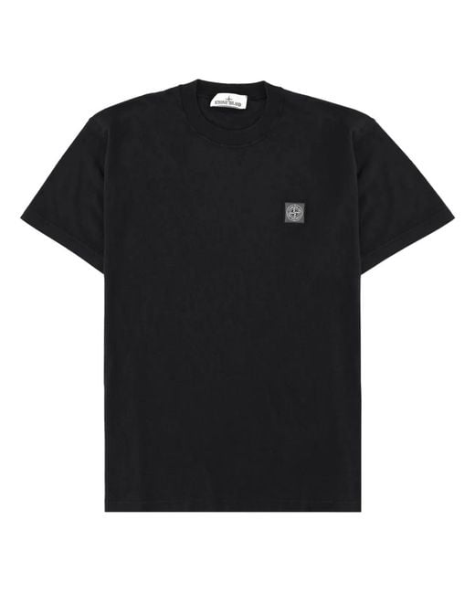 Stone Island Black Cotton T-Shirt for men