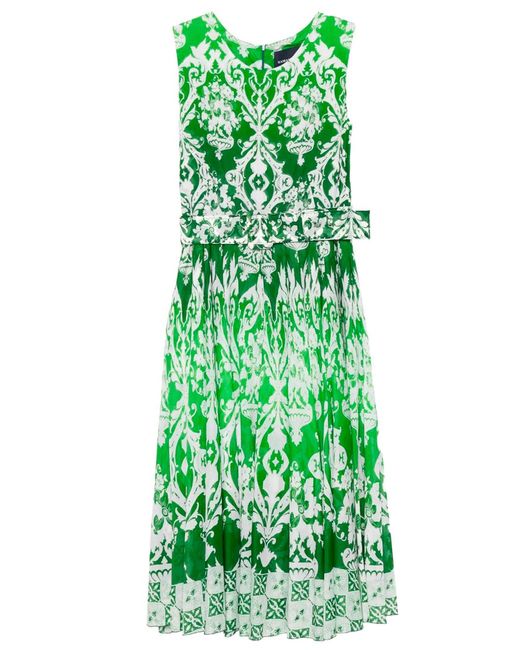 Samantha Sung Green Aster Midi Dress With Impero Ombre-Print