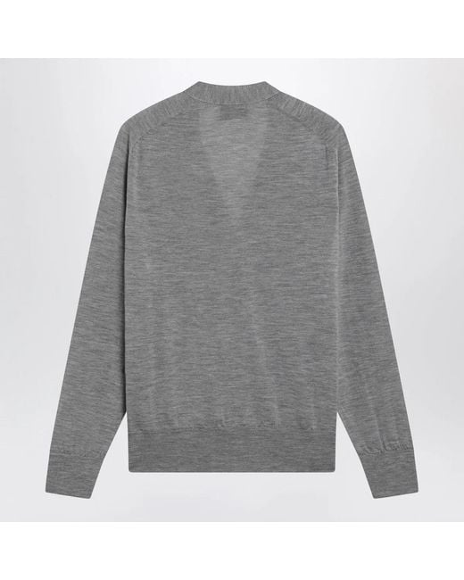 AMI Gray Ami De Coeur Cardigan for men