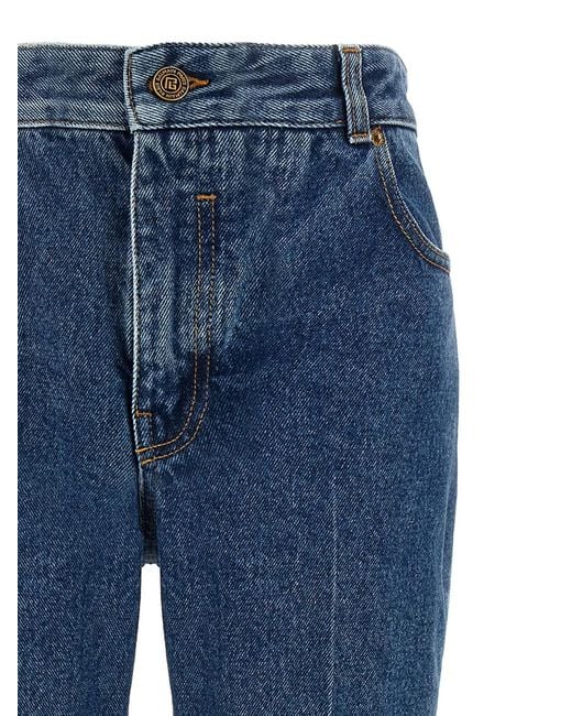 Balmain Blue Embroidery Jeans