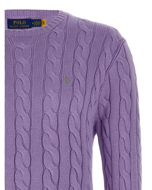 Polo Ralph Lauren Purple Cotton Braided Sweater for men