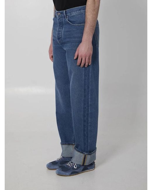 Bottega Veneta Blue Medium Turned-Up Jeans for men