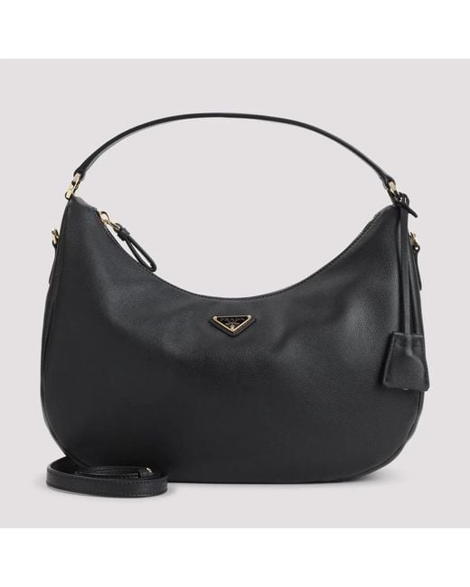 Prada Black Medium Leather Hobo Bag
