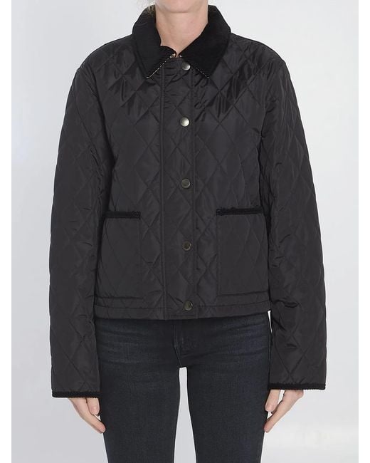 Burberry Black Cropped Quilted Jacket