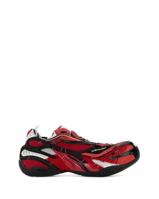 Balenciaga Red Two-Tone Fabric Soleless Sneakers for men