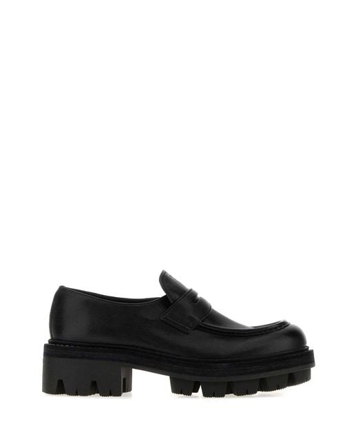 Prada Black Leather Loafers