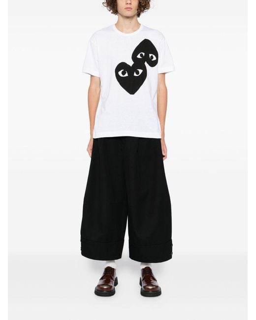 Comme des Garçons White Heart Cotton T-Shirt