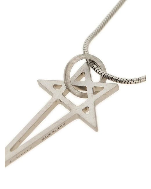 Rick Owens White 'Pentagram' Necklace