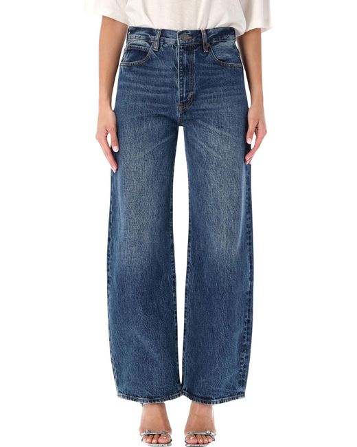 FRAME Blue The Bow Wide-Leg Jeans