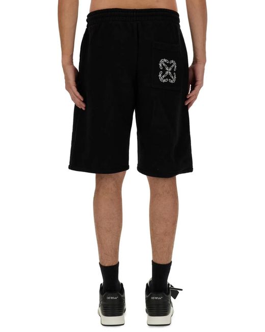 Off-White c/o Virgil Abloh Black Bermuda With Logo for men