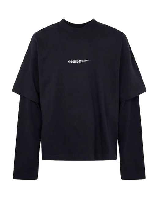 OAMC Blue Peacemaker Painted Double Layer Boxy Tshirt