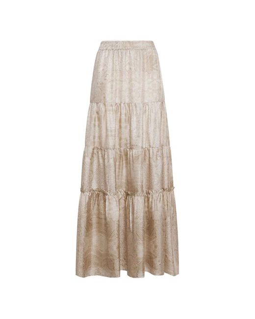 Pierre Louis Mascia Natural Silk Long Skirt