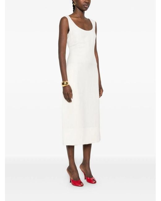 Jacquemus White Sm La Robe Tablier Natural Long Dress