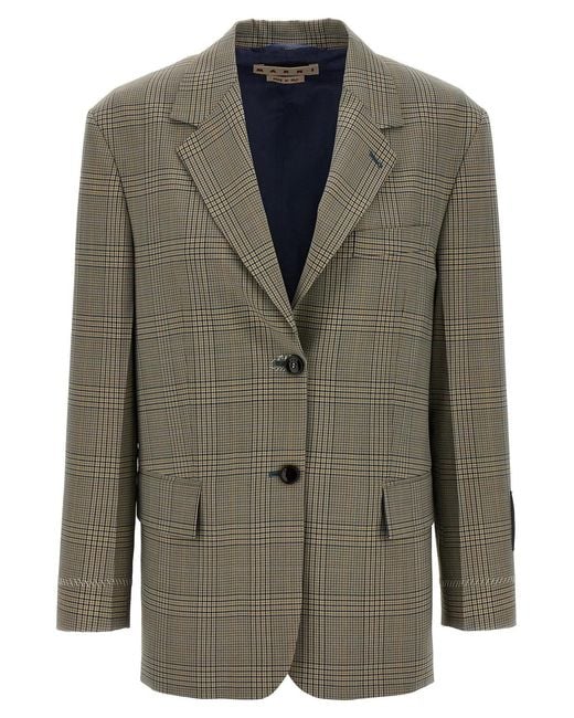 Marni Green Prince Of Wales Blazer