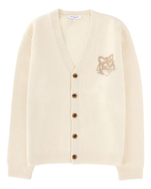 Maison Kitsuné Natural Maison Kitsuné "Fox Head" Cardigan for men
