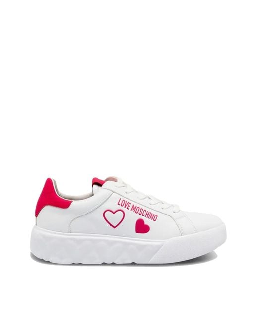 Moschino Couture Pink Heart 45 Logo Sneakers