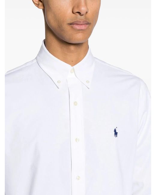 Polo Ralph Lauren White Cotton Elastane Sport Shirt for men