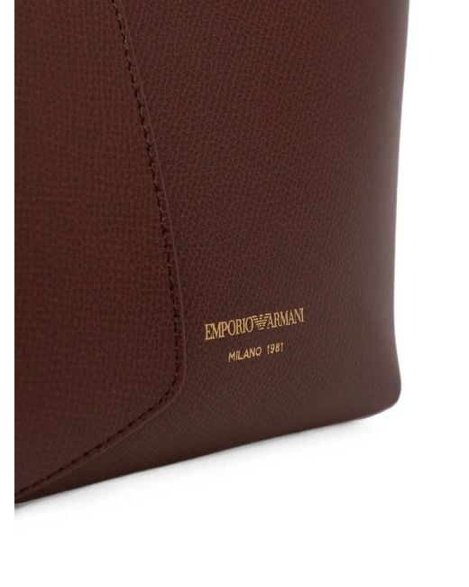 Emporio Armani Brown Small Leather Tote Bag